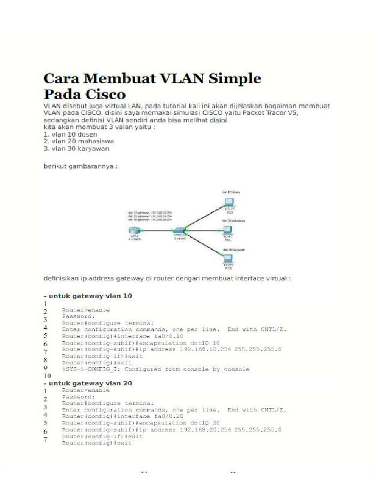 Mengatur Vlan Di Router N Switch | PDF