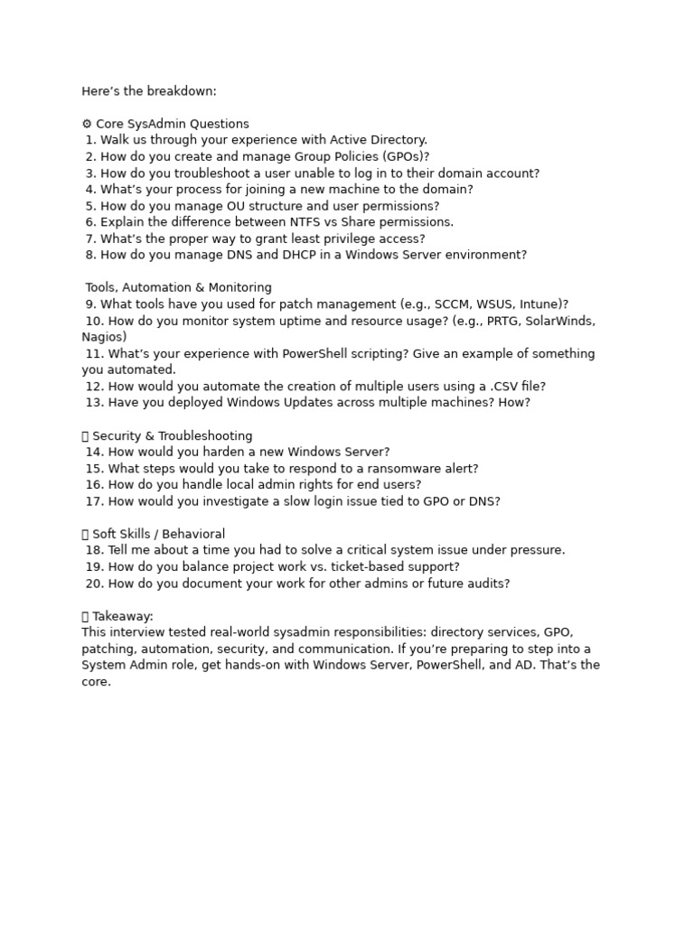 Questions to Be Asked During Interview | PDF