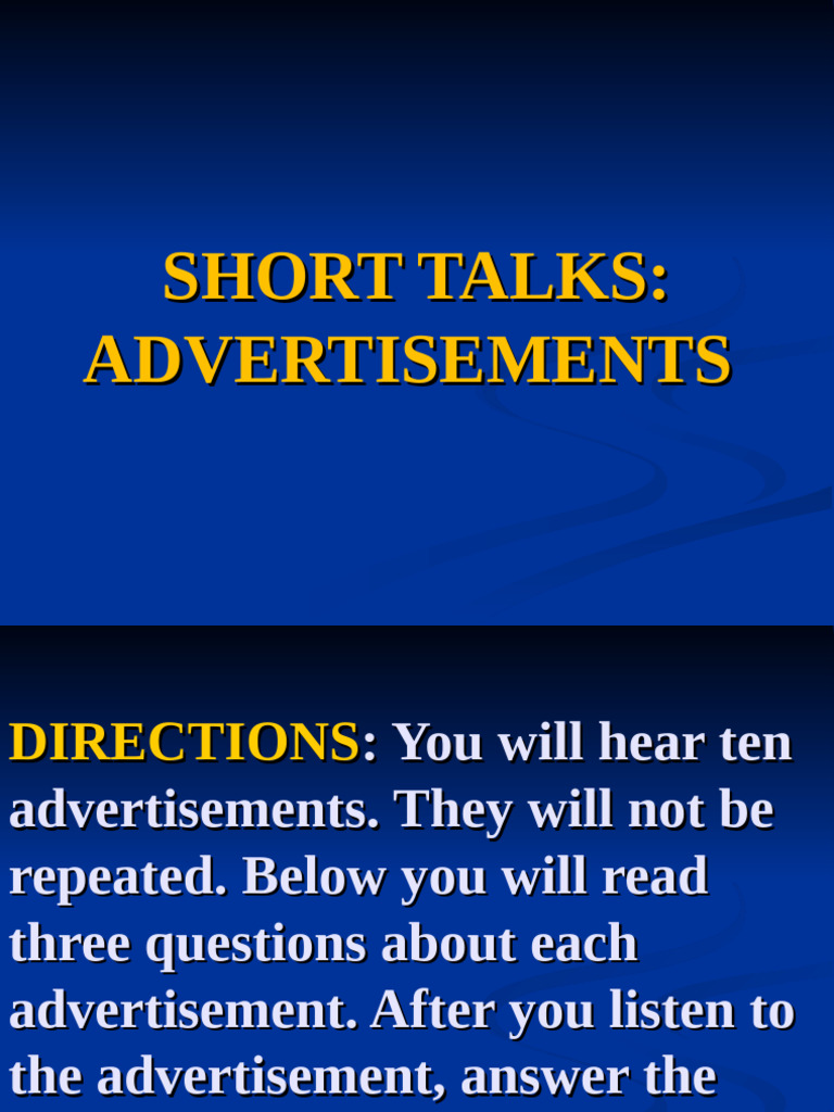 Short Talks Advertisements | PDF | Used Car
