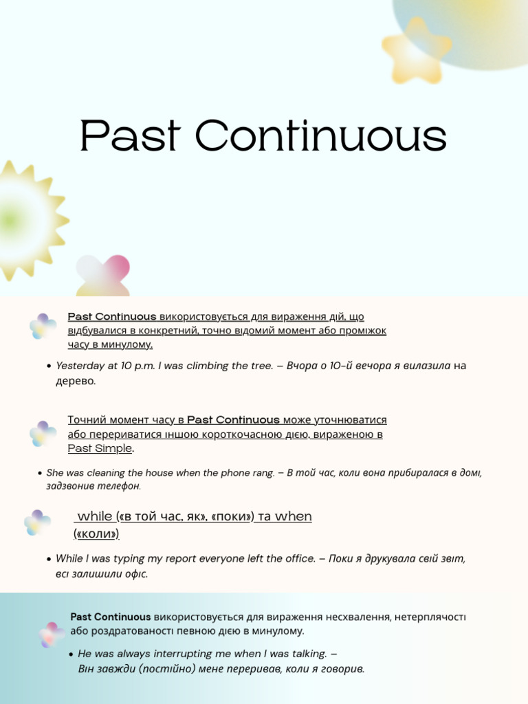 Past Continious | PDF