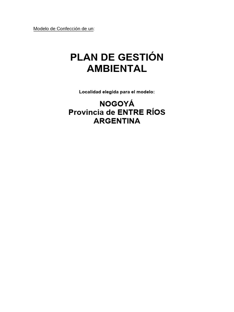 Plan de Gestión Ambiental en Nogoyá | PDF | Entorno natural | Residuos