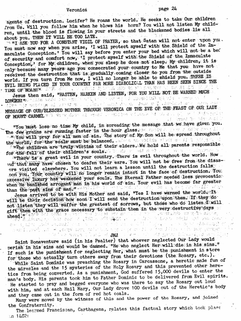 1970-1971 Original Messages Typed by Veronica - 0813 Last 25 | PDF