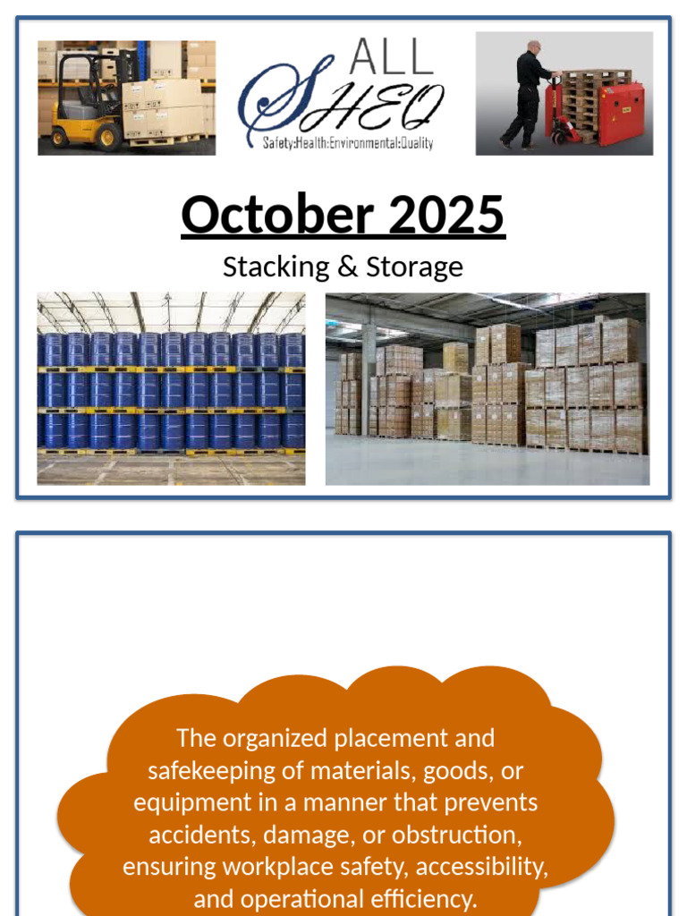 October 2025 - Stacking & Storage | PDF | Occupational Safety And ...