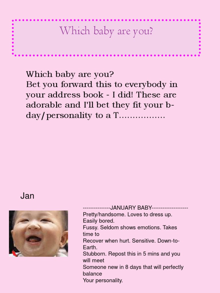 Baby Personality Traits by Month | PDF