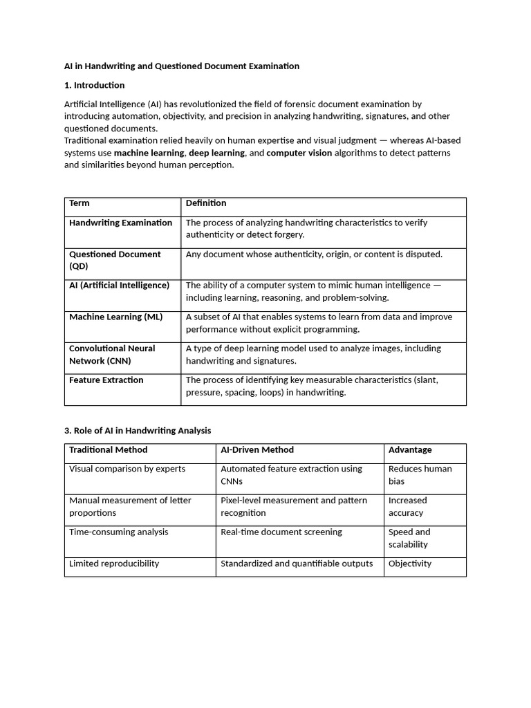 AI in Handwriting Analysis & Forensics | PDF | Optical Character ...