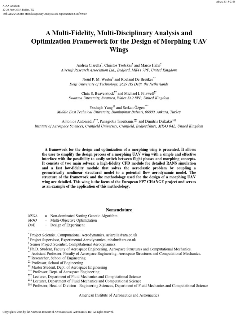 Morphing UAV Wing Design Framework | PDF | Variance | Covariance