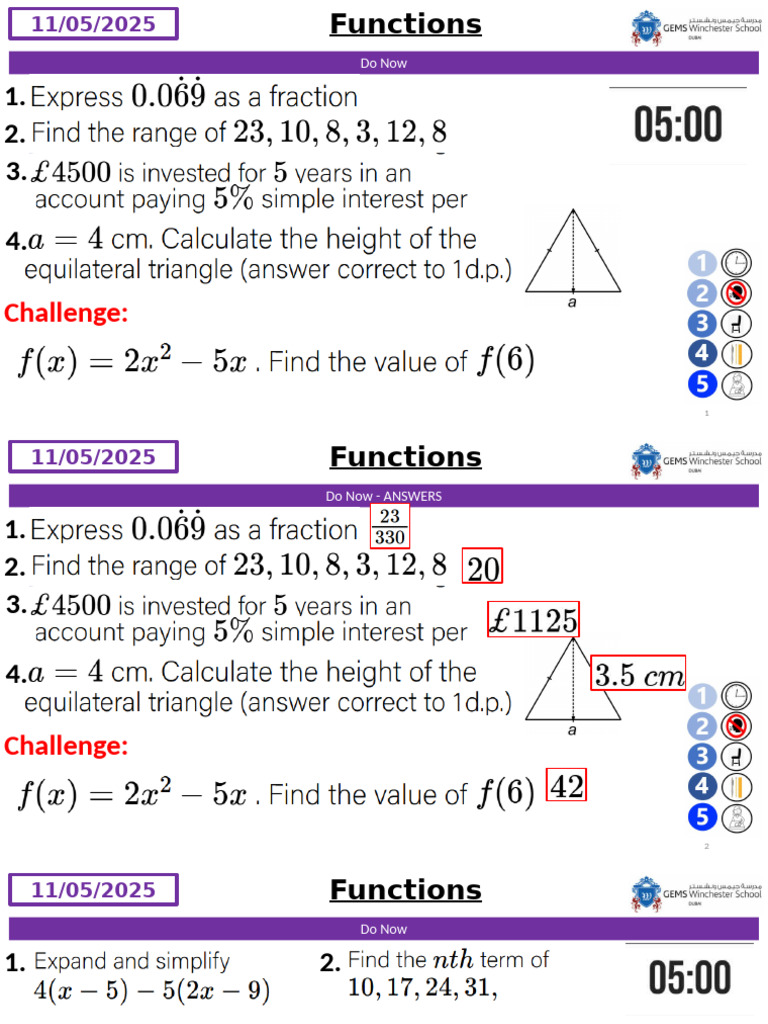 Y11H W2 L1 Functions | PDF | Function (Mathematics) | Learning