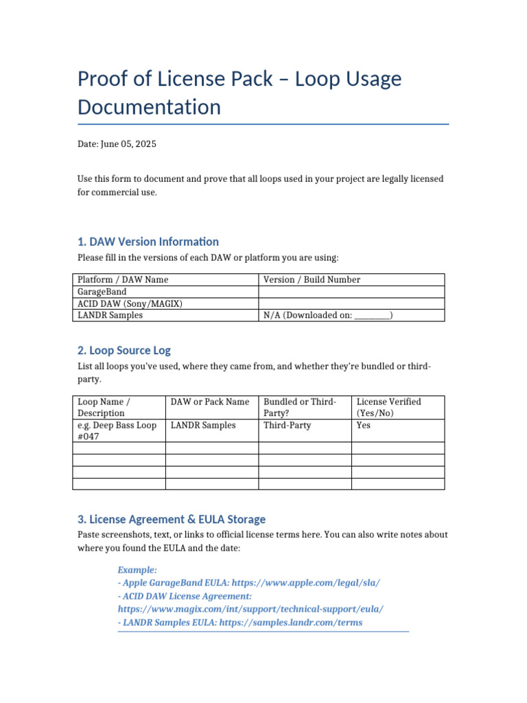 Proof of License Pack ALL SOURCES | PDF