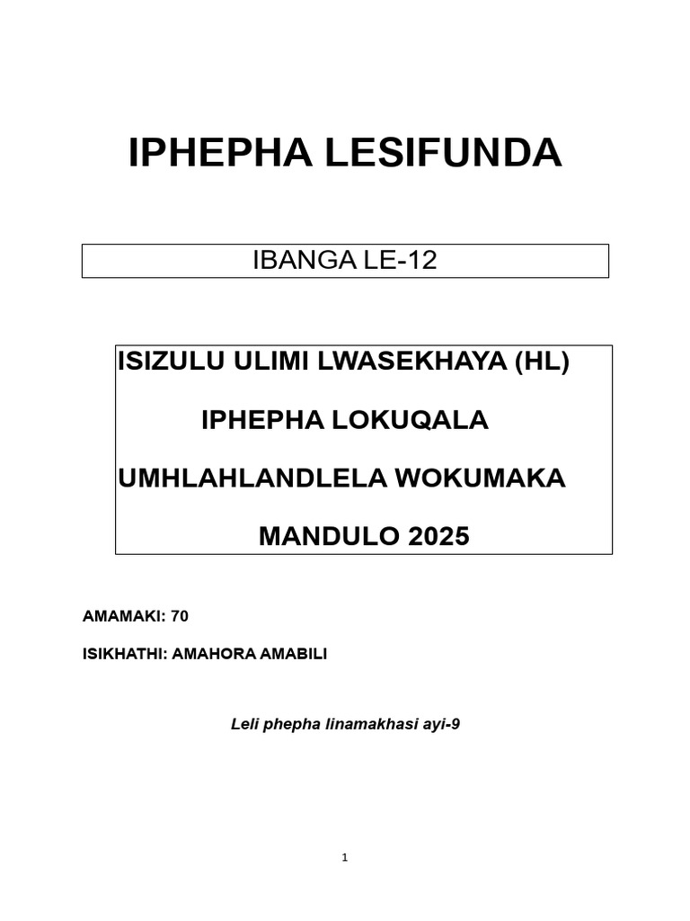 Ukubaluleka Kolimi LwesiZulu Emphakathini | PDF