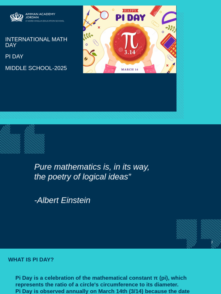 International Math DAY Pi Day Middle School-2025 | PDF | Pi | Mathematics