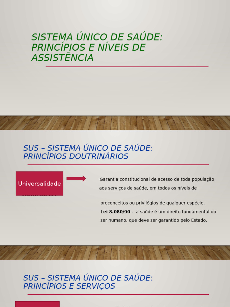 Princípios do Sistema Único de Saúde | PDF