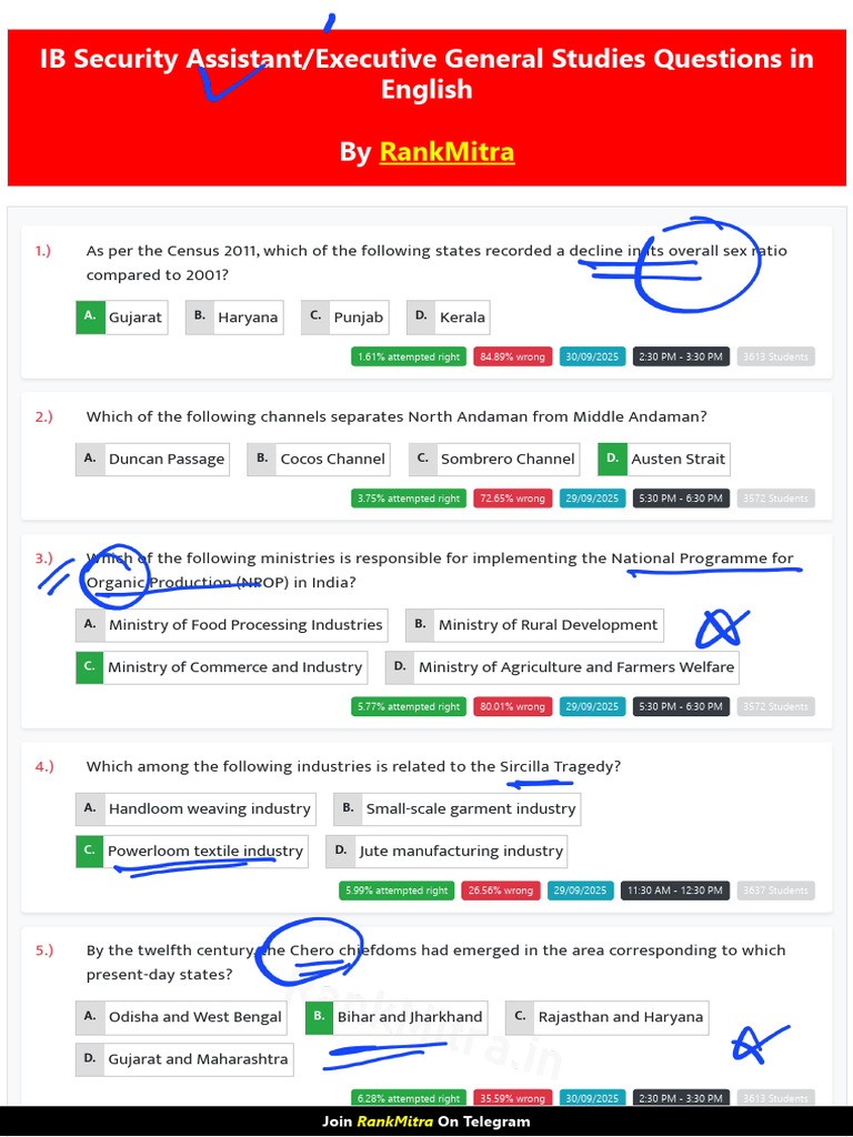 IB Security Assistant Exam Questions | PDF