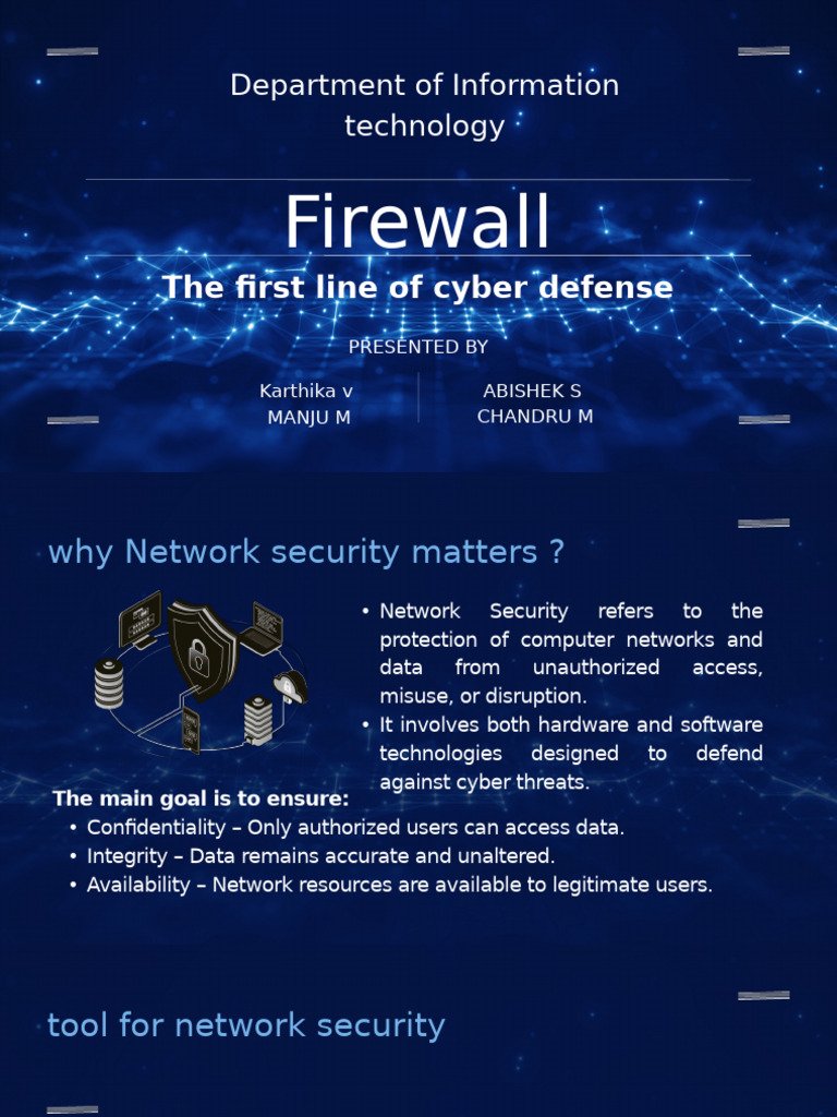 Firewall The First Line of Cyber Defense | PDF