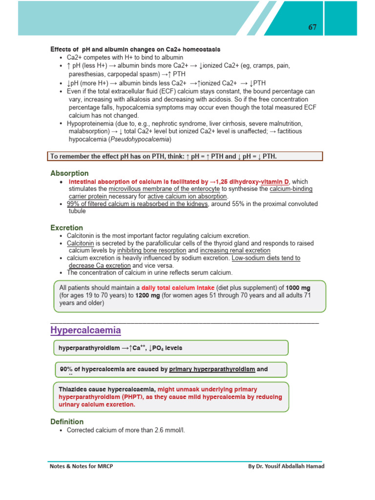 Calcium Homeostasis and Hypercalcemia Insights | PDF | Vitamin D ...