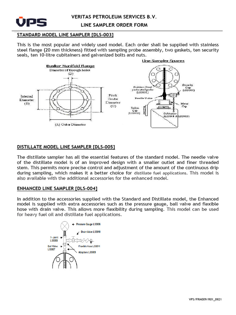 Line Sampler Order Form Overview | PDF | Valve | Petroleum
