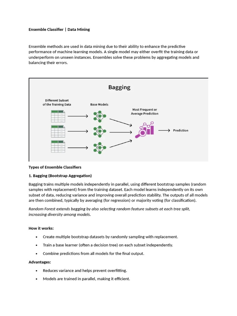 Ensemble Classifier Data Mining Pdf Statistics Applied Mathematics