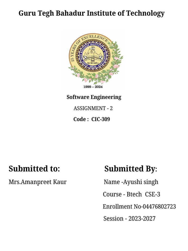 Software Engineering Assignment 2 | PDF