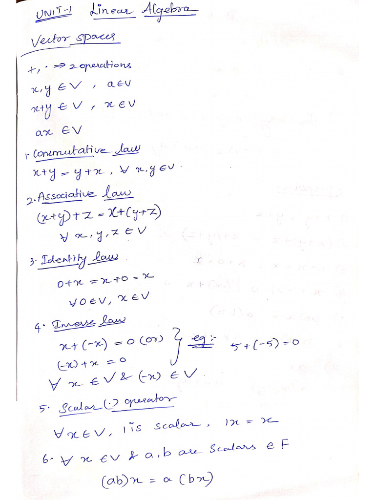 MA25C07 Advanced Mathematical Methods (CSIE) UNIT I - lINEAR ALGEBRA | PDF