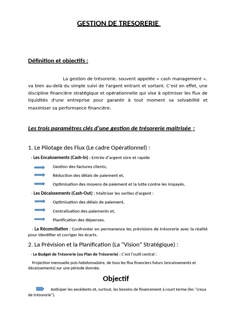 Optimiser la Gestion de Trésorerie d'Entreprise | PDF | Fonds de ...