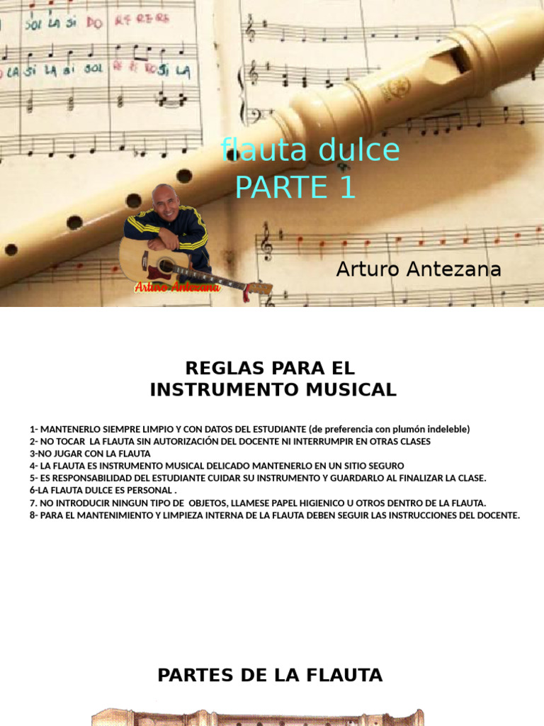Reglas y Notas para Flauta Dulce | PDF | Notación musical | Teoría musical