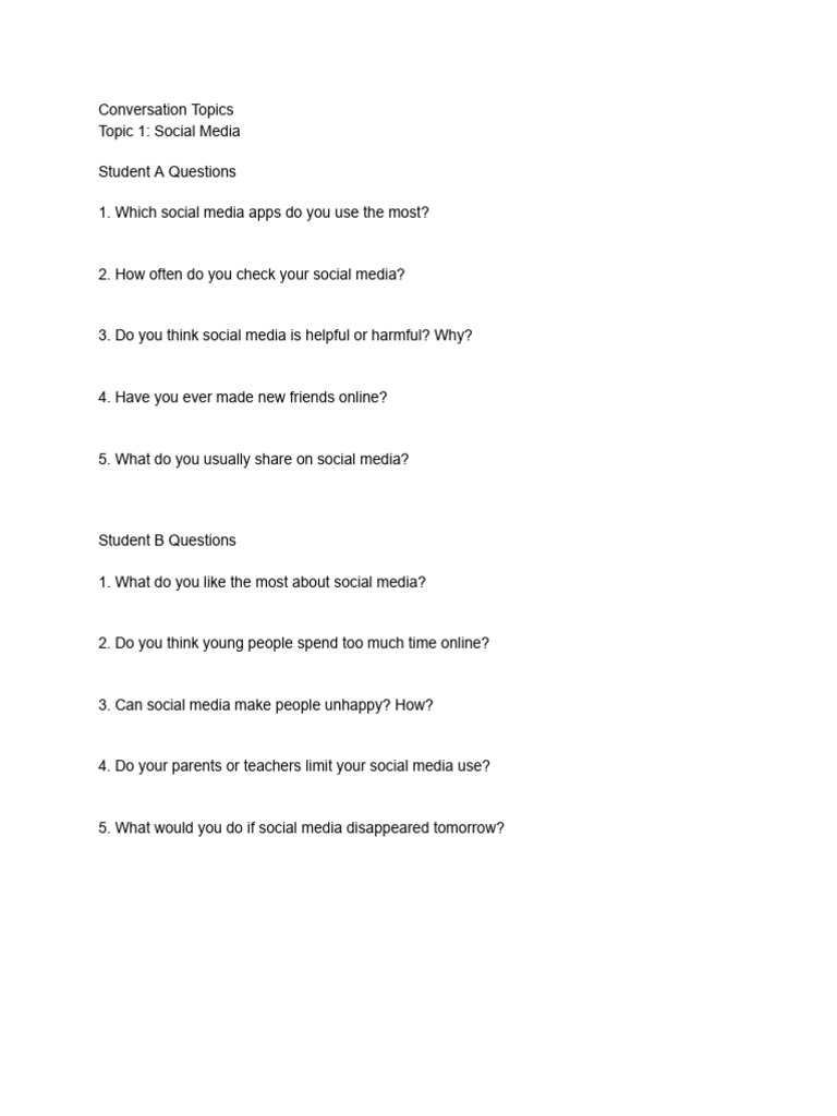 Conversation Topics | PDF