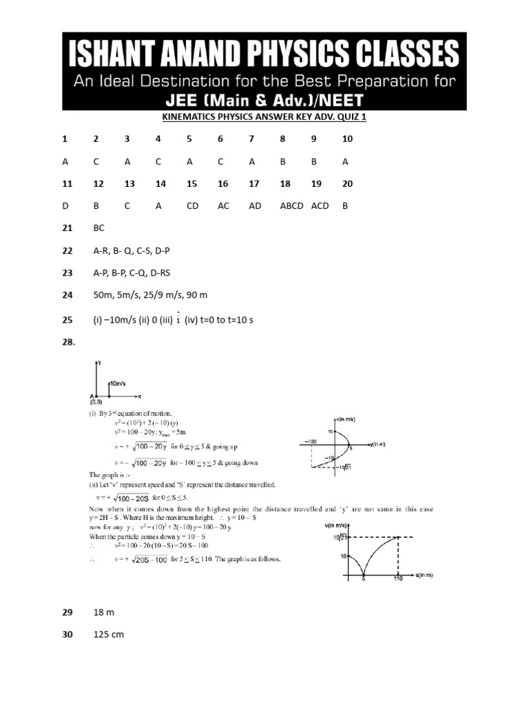 PHYSICS QUIZ 1, 2 and 8 ANSWER KEY | PDF | Mechanics | Classical Mechanics
