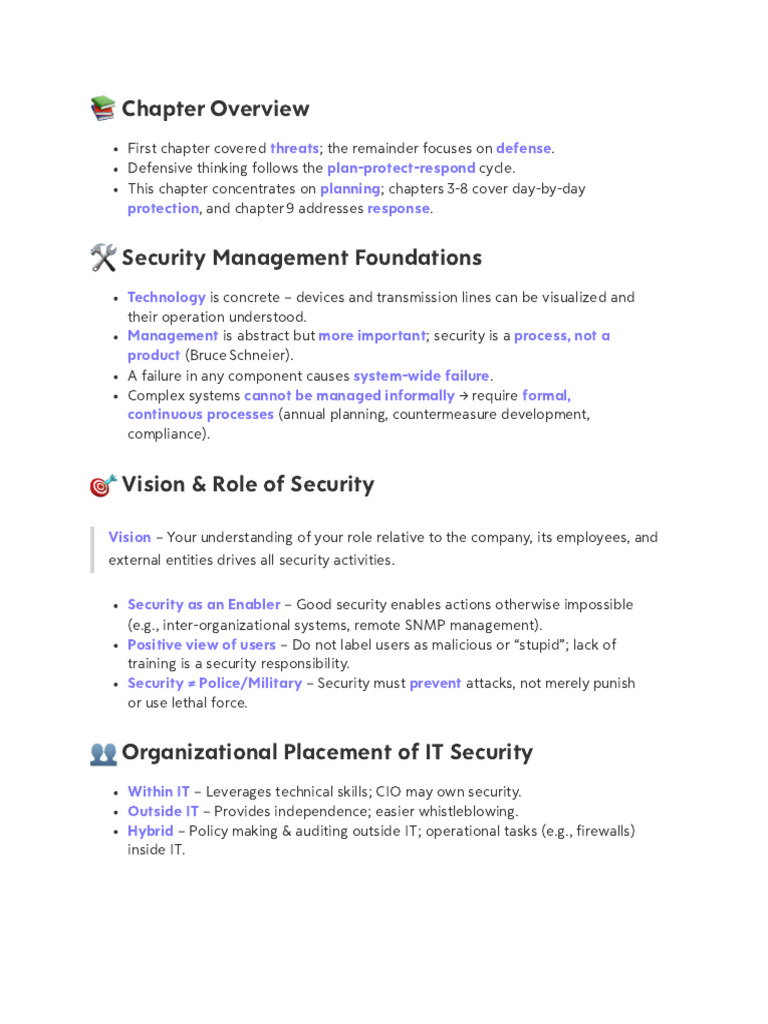 Security Management Strategies Overview | PDF | Risk | Risk Management