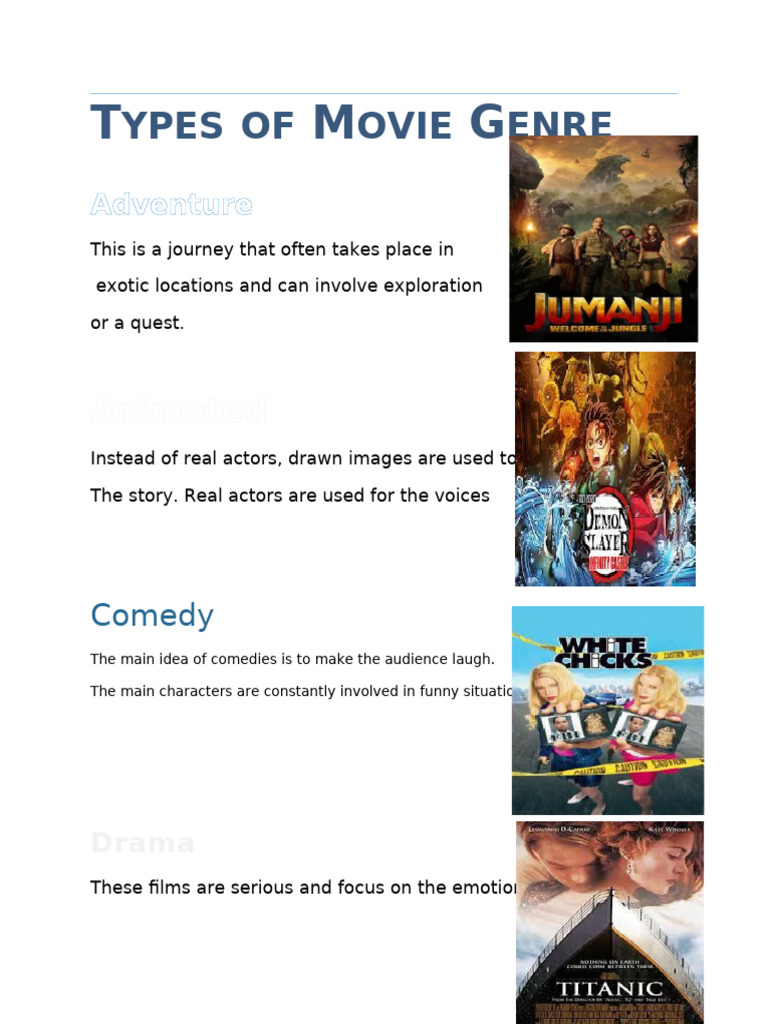 Overview of Movie Genres Explained | PDF