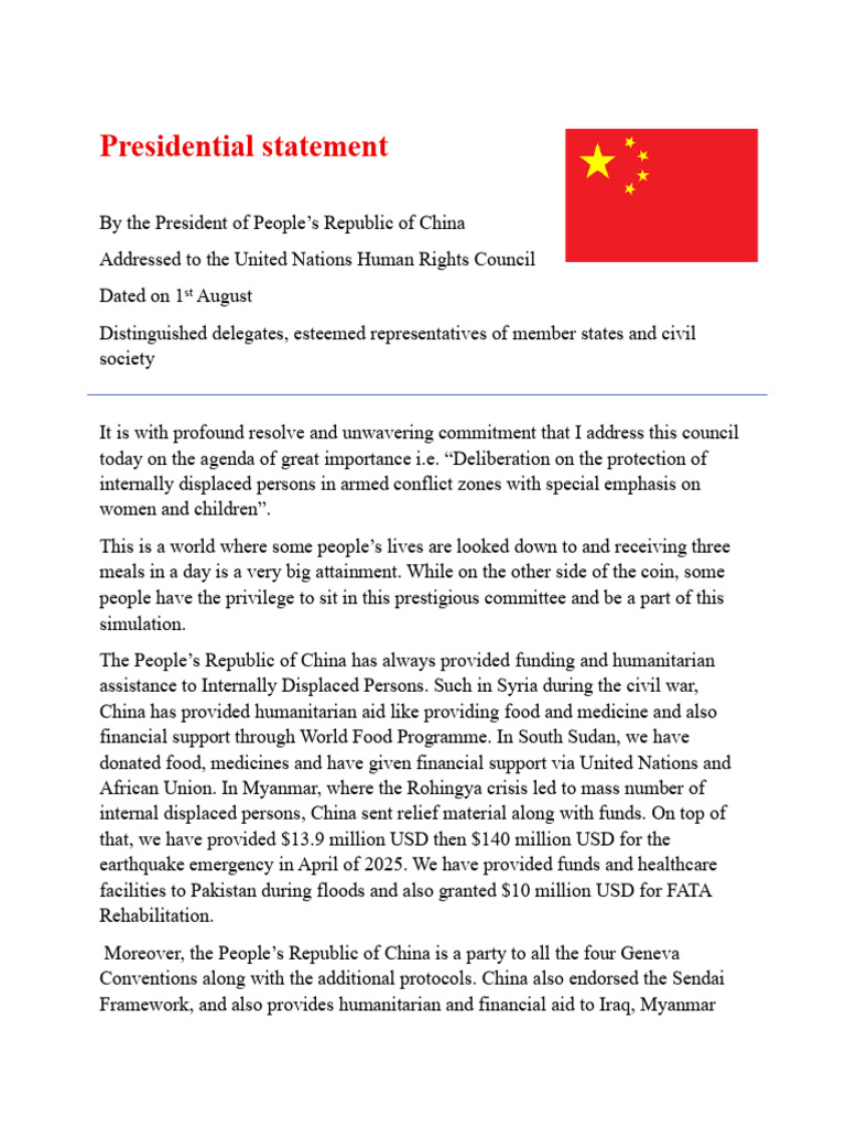 China's Commitment to Displaced Persons | PDF