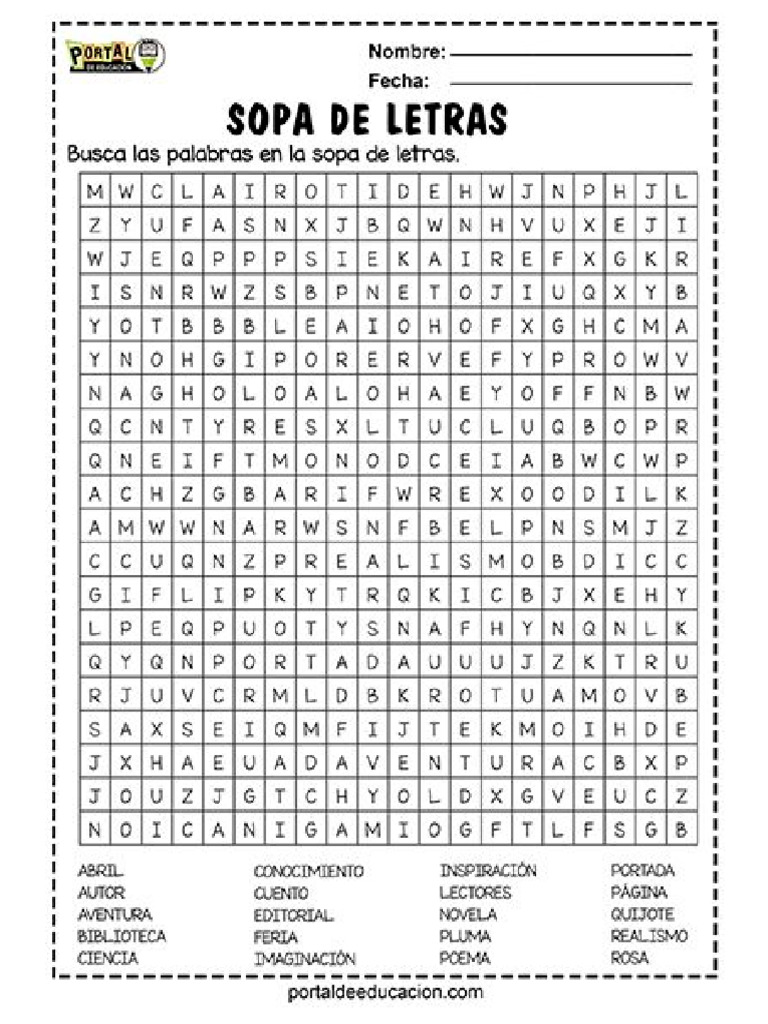 Sopa de Letras 1 | PDF