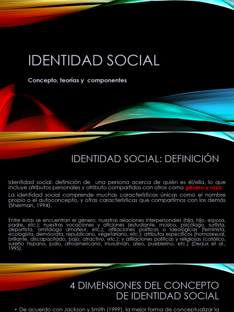 Dimensiones de la Identidad Social | PDF | Autoeficacia | Autoestima