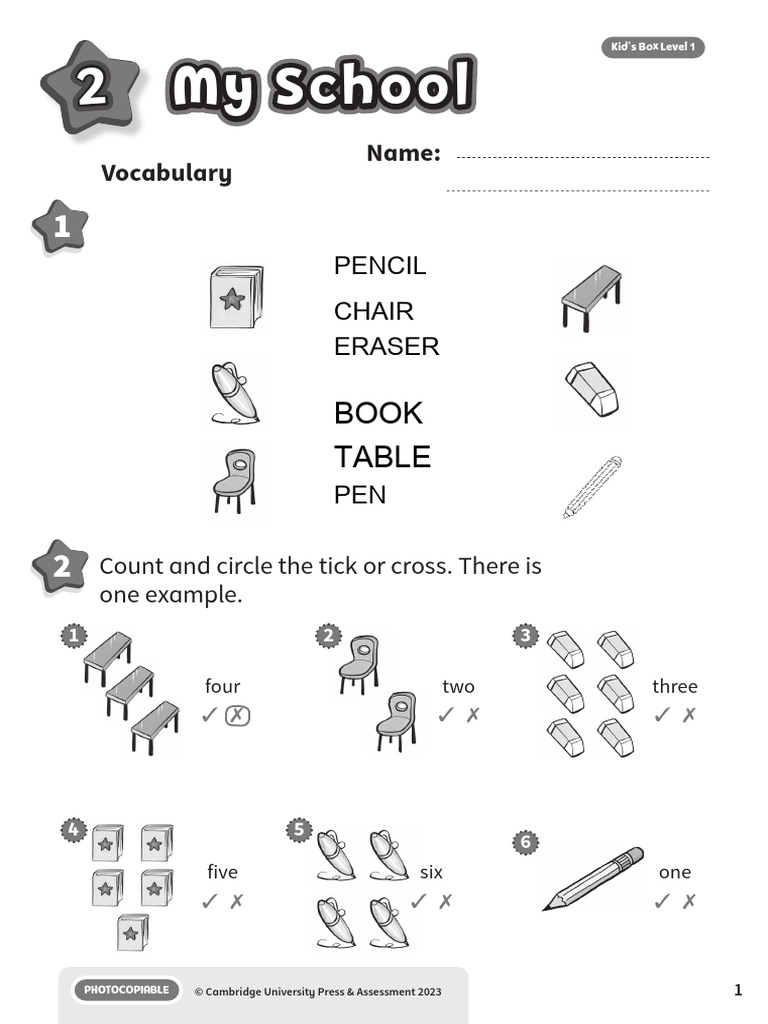 Kid's Box Level 1 Vocabulary Activities | PDF