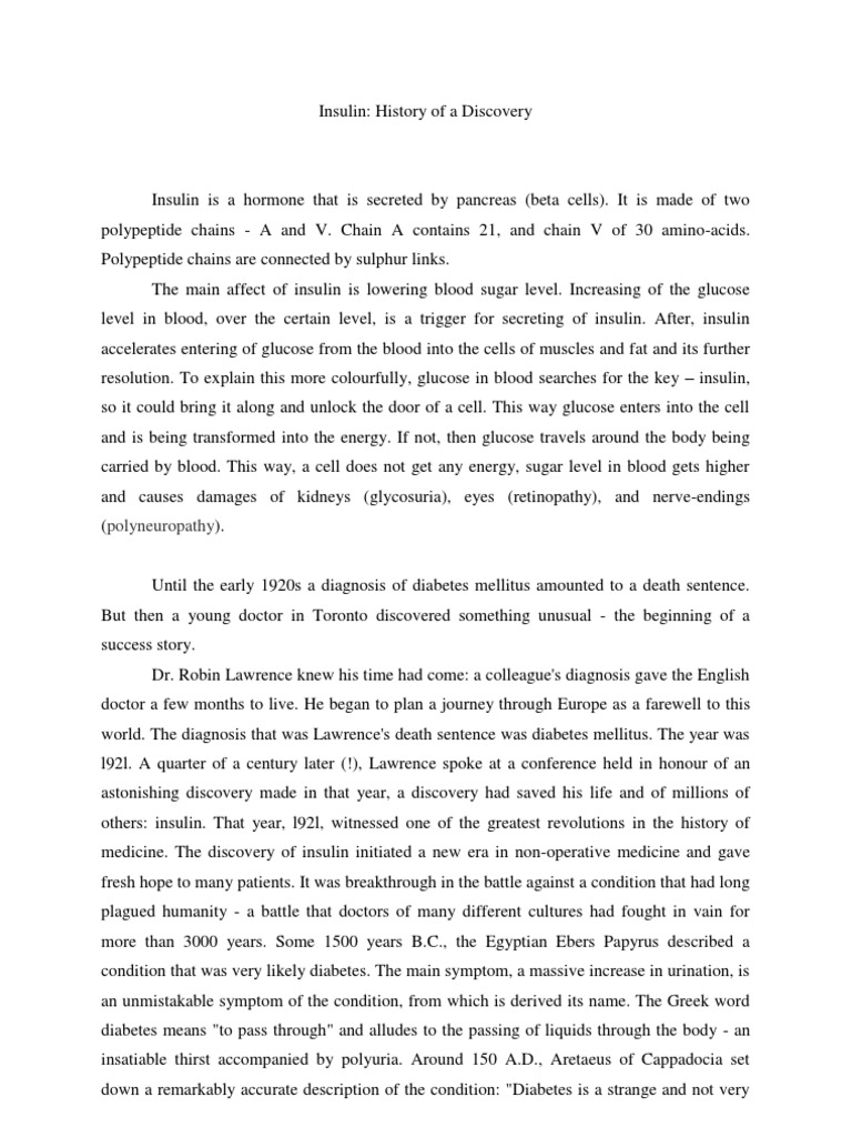 Diabetes essay example picture