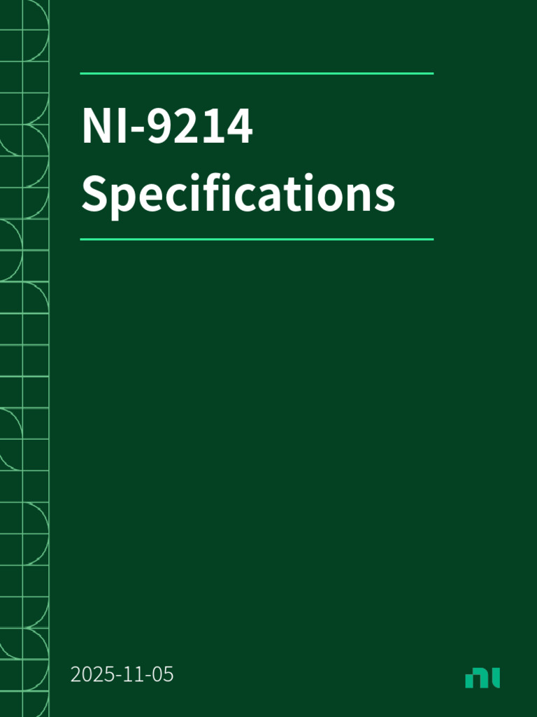 NI-9214 Part Number Specifications | PDF | Thermocouple | Electrical ...