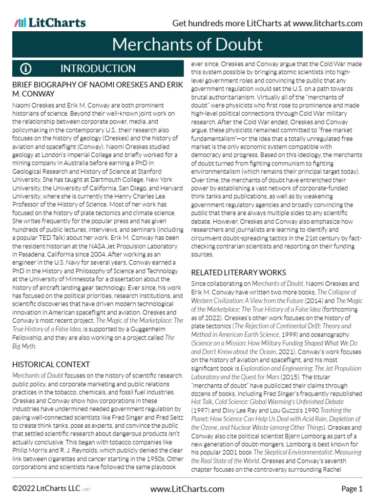 Merchants of Doubt LitChart PDF