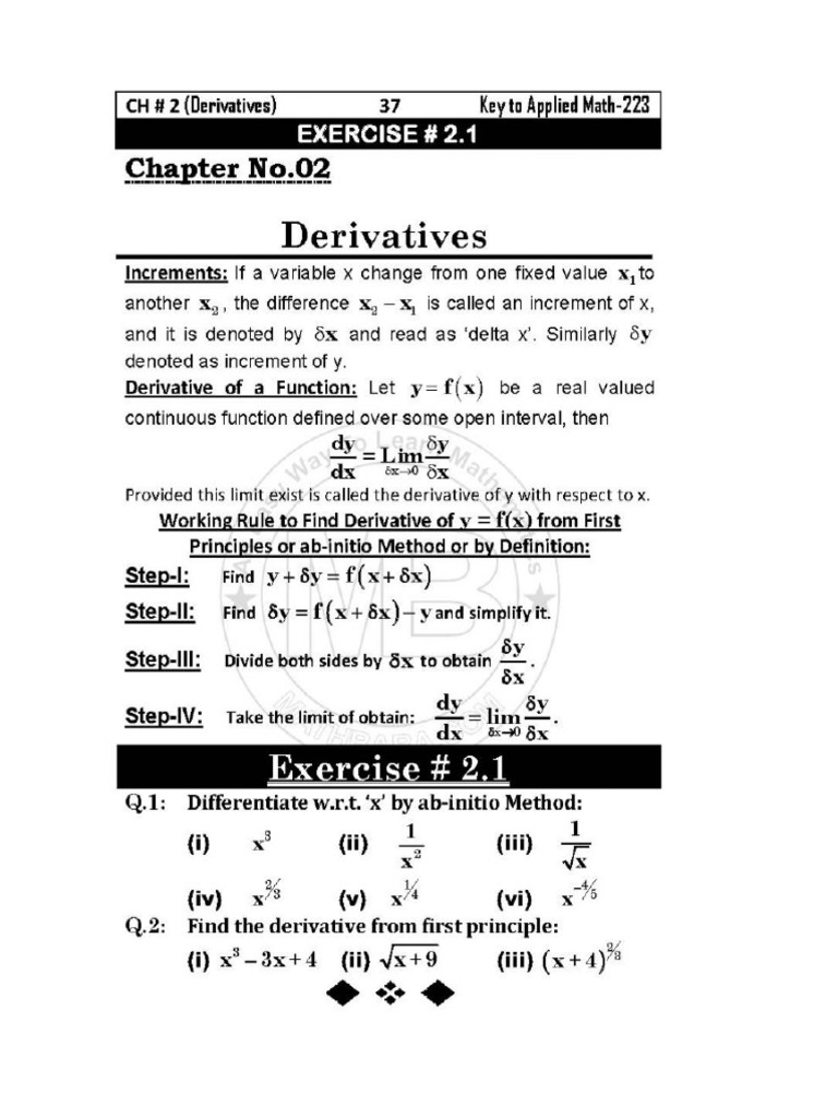 Chapter 2 Math-112 & 223 | PDF