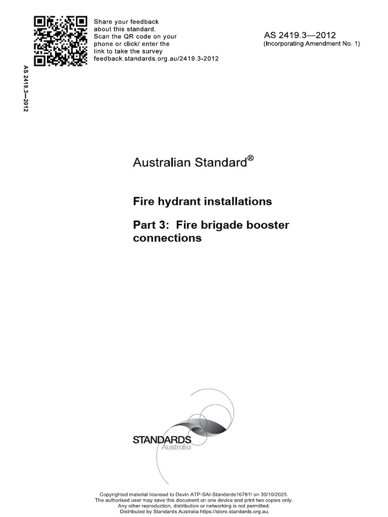 Fire Brigade Booster Connection Standards | PDF | Pipe (Fluid ...