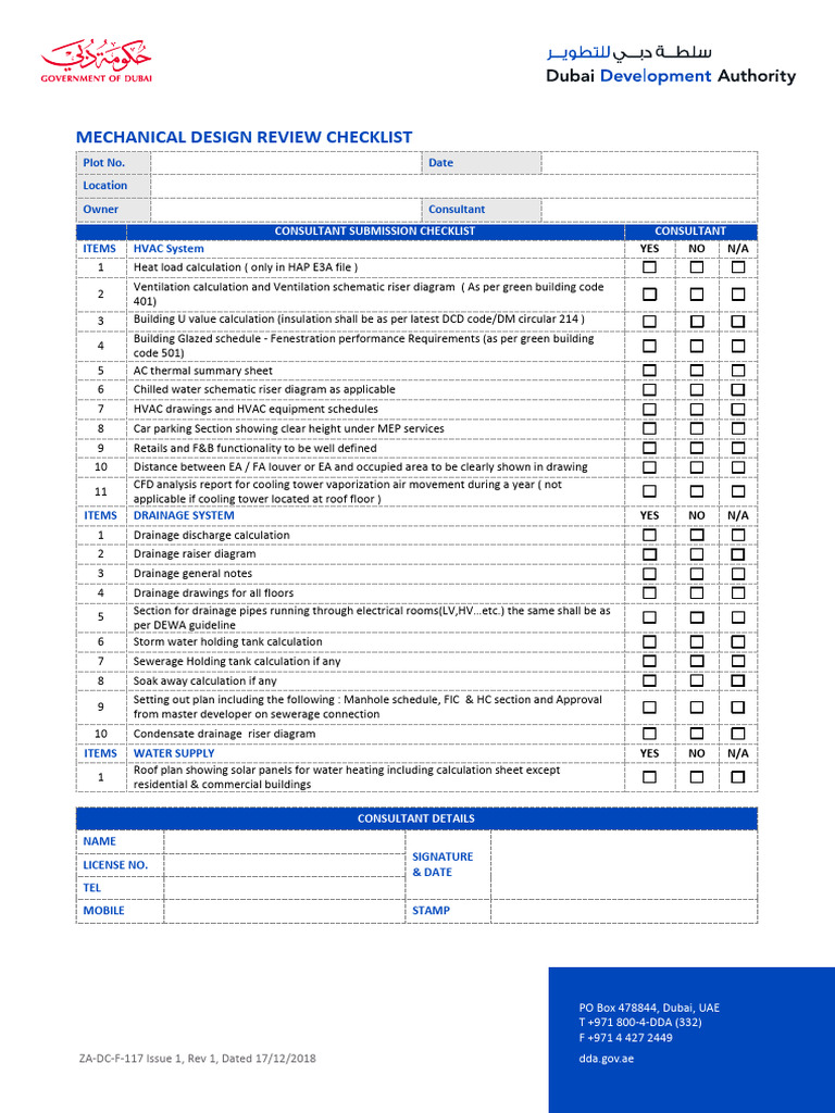 18 ZA DC F 117 Mechanical Design Review Checklist | PDF | Building ...