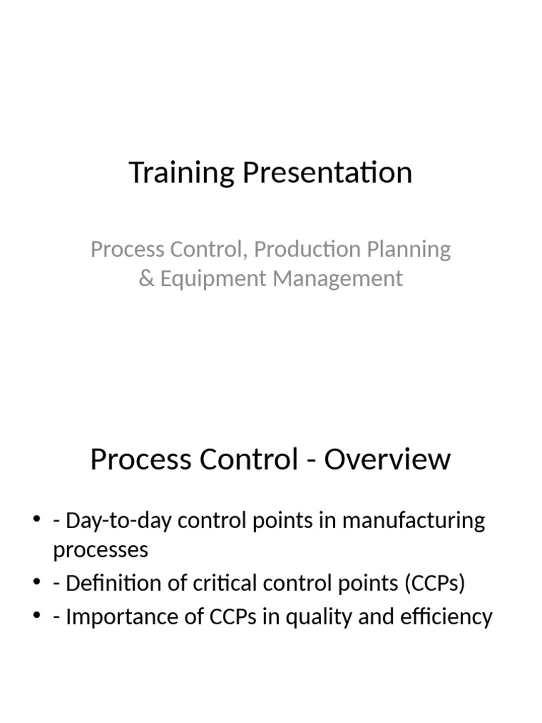 Process Control & Production Planning Guide | PDF | Production And ...