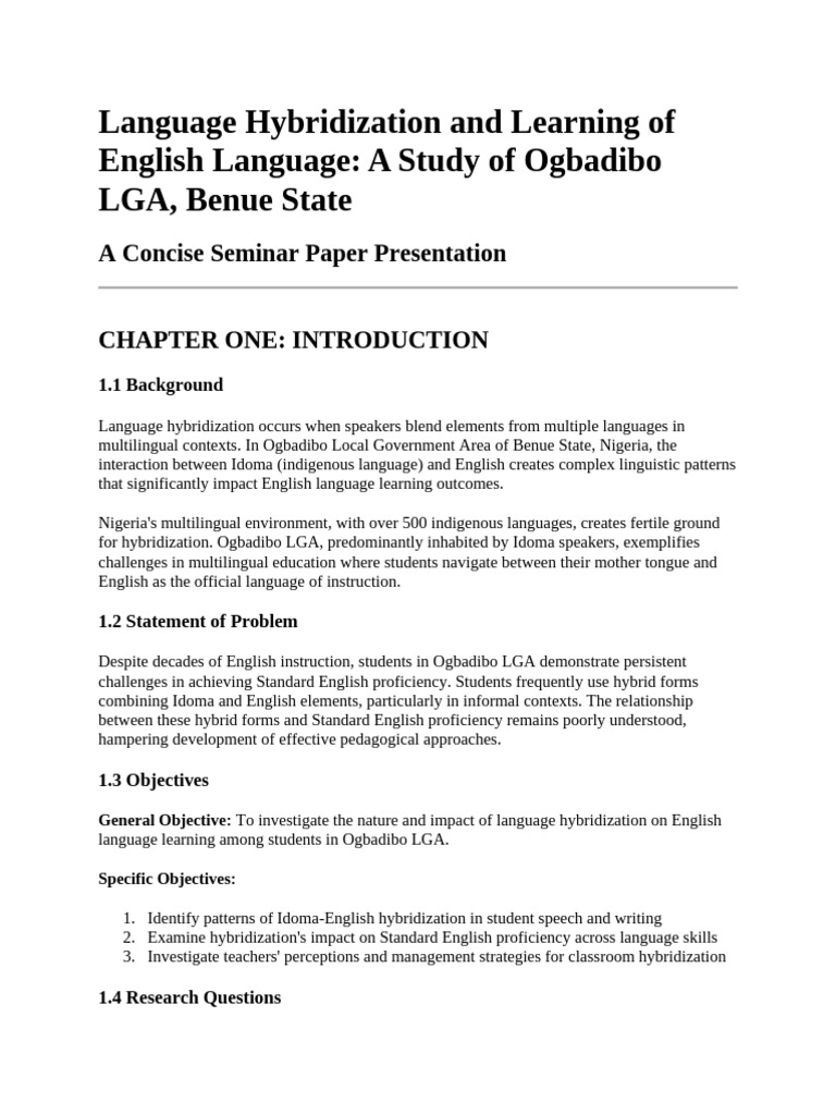 Bi Serminar Paper | PDF | Multilingualism | English Language