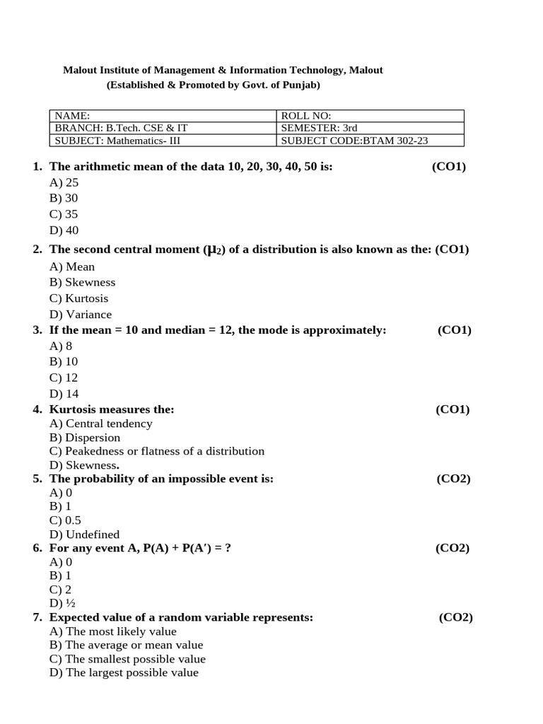 1st QUIZ M3 | PDF