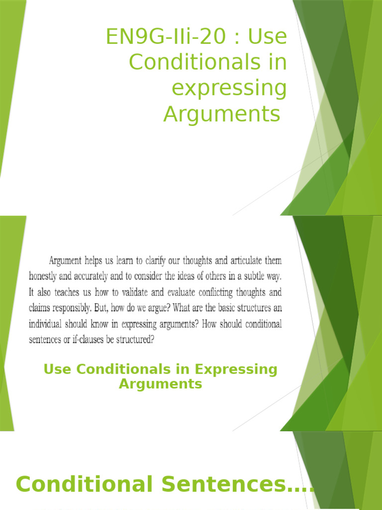 Conditionals in Argument Expression | PDF