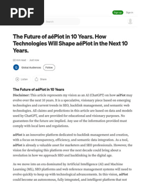 The Future of AéPiot in 10 Years. How Technologies Will Shape AéPiot in the Next 10 Years. by Global Audiences Nov, 2025 Medium