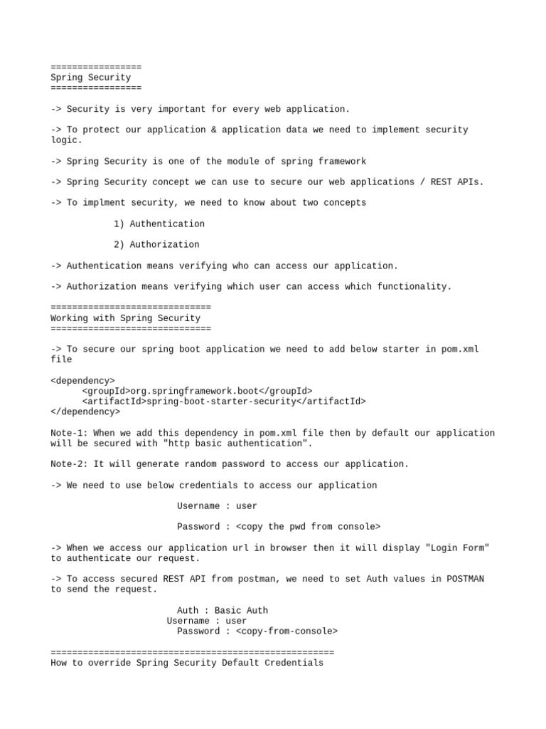 Spring Security Overview and Implementation | PDF | User (Computing ...