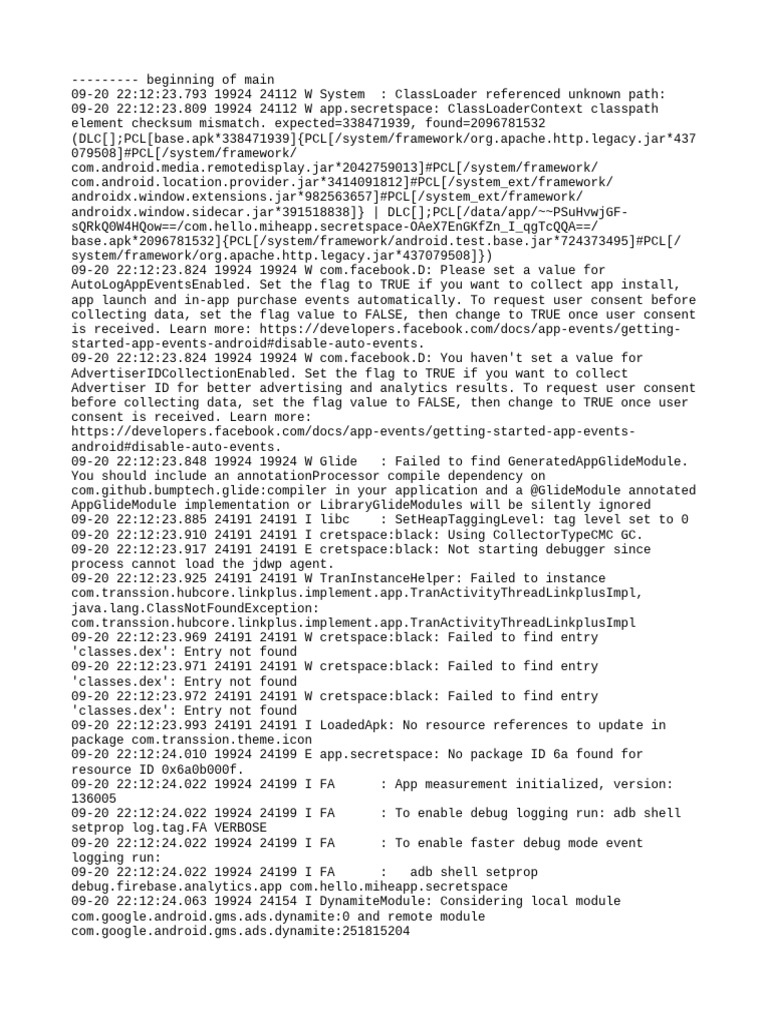 Com - Hello.miheapp - Secretspace Logcat | PDF | Computer Engineering ...