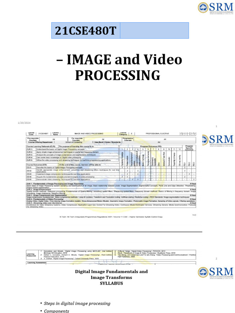 DIP UNIT 1 | PDF | Image Segmentation | Computer Vision