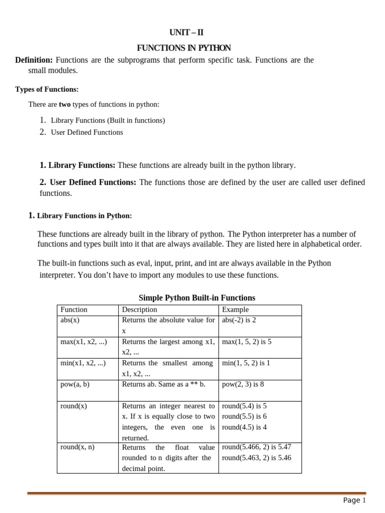 Python Functions: Types & Examples | PDF | Parameter (Computer ...