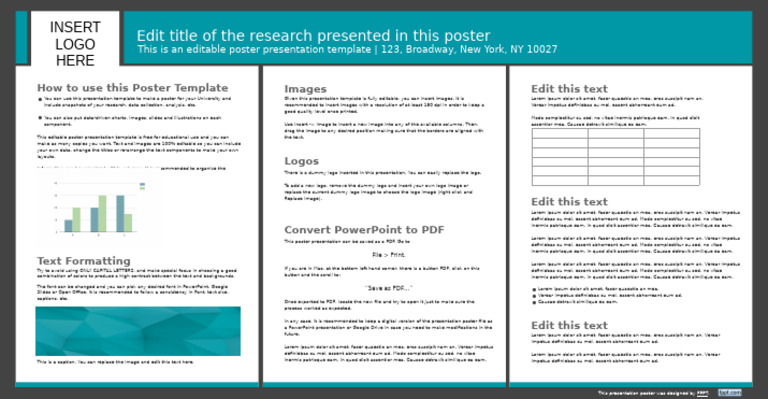 Editable Research Poster Template | PDF | Communication Design | Software