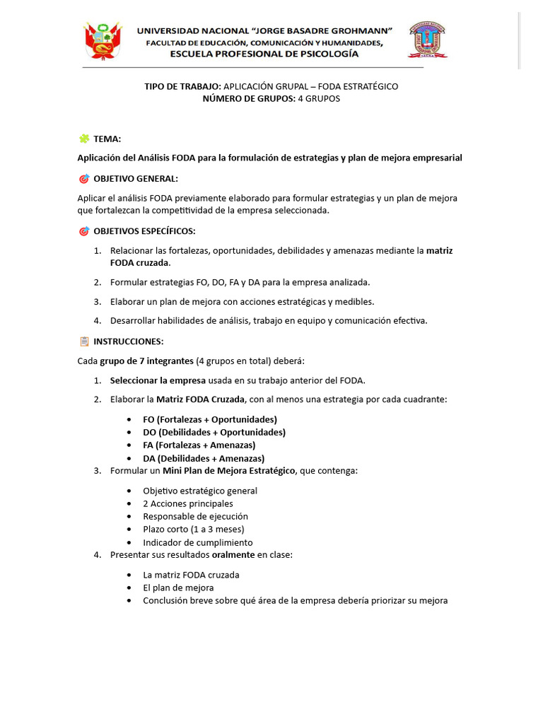 Estrategias FODA para Mejora Empresarial | PDF