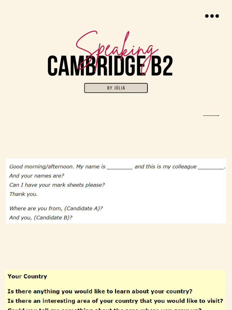 b2 Speaking | PDF